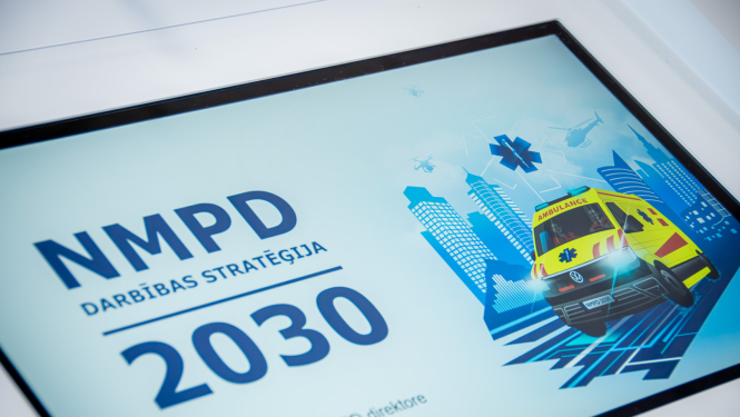 NMPD stratēģija 2030 prezentācija ekrānā