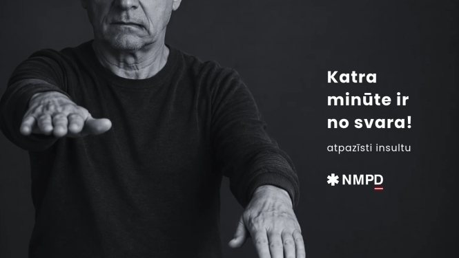 Cilvēkam noslīdējis mutes kaktiņš un viena roka ir vājāka. Pazīmes par insultu