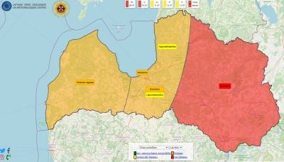 Meteo brīdinājumu karte