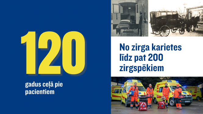 120 gadus ceļā pie pacientiem - no zirga karietes līdz pat 200 zirgspēkiem. 