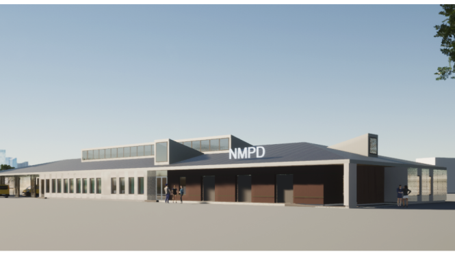 NMPD brigāžu atbalsta centra ēkas skice