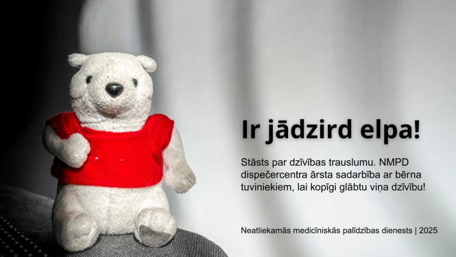 Lācītis ar sarkanu jaciņu. Teksts - ir jādzird elpa!