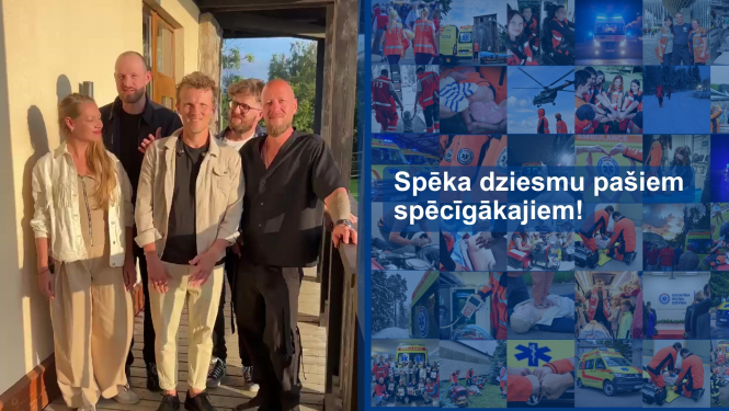 The Sound Poets grupas dalībnieki un otrā pusē bilžu kolāža ar dažādām NMPD foto