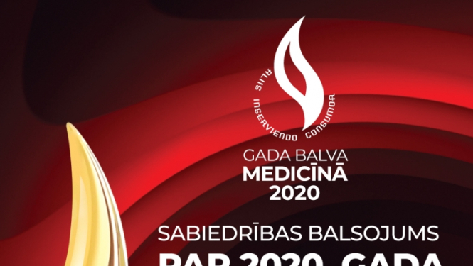 Plakāts par Gada balvu medicīnā 2020. Iespēja balsot par 2020. gada labākajiem mediķiem