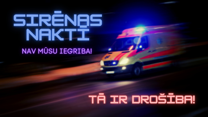 Operatīvais medicīniskais auto naktī brauc pa ielu
