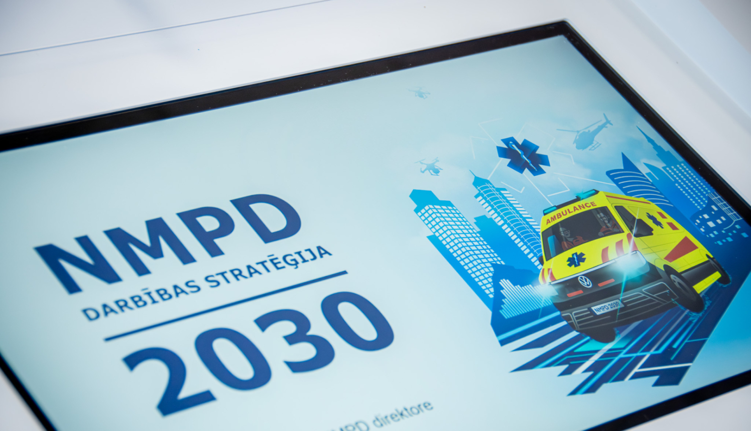 NMPD stratēģija 2030 prezentācija ekrānā